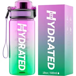 Пляшка для води Hydrated Water Bottle 1000 мл Tritan Green Purple