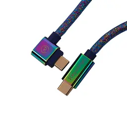 Кабель Keychron USB-A/USB-C > USB-C заряджання/синхронізації, 1.08м, Type-C, Premium Coiled Aviator, синій - мініатюра 2