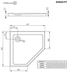 Душовий піддон Radaway Doros PT 80x80 SDRPT8080-01 - мініатюра 2