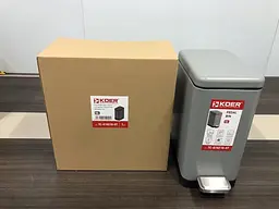 Відро для сміття з плавним закриттям прямокутне Koer TC-010210-07 10 л сірий KR5599, Сірий - мініатюра 7