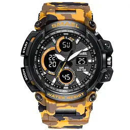 Наручний годинник чоловічий Smael 1708 Camo Yellow (15172)