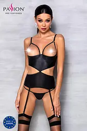 Корсет з відкритими грудьми Passion JANNIES CORSet S/M black стрінги в наборі - мініатюра 5