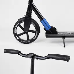 Самокат Best Scooter 57х14х88-98 см Чорно-синій 000231551 - мініатюра 5