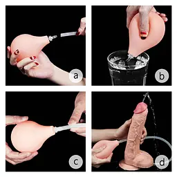 Великий фалоімітатор LoveToy Squirt Extreme що кінчає 25.4 см тілесний - мініатюра 21