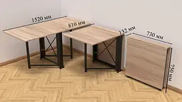 Стіл-книга трансформер Оріон 2 Ferrum-decor 750x1520x730 Чорний метал ДСП Дуб Сонома 16 мм (FRD-104586) - мініатюра 5
