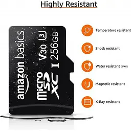 Карта пам'яті Amazon Basics 256GB MicroSDXC Memory Card + Adapter (LSMICRO256GU3) - мініатюра 3