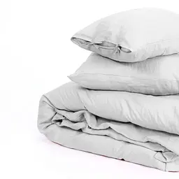 Комплект постільної білизни MirSon Natural Linen Beatrice льон полуторний євро світло-сірий (2200008247751) - мініатюра 2