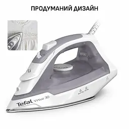 Праска Tefal Virtuo 30 2000 Вт 240 мл паровий удар 120 г постійна пара 27 г керамічна підошва сіро-фіолетовий - мініатюра 10