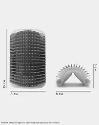 Щітка-чесалка для кішок Semi Brush-comb, Black з кутовим кріпленням до стіни - мініатюра 9