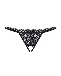 Жіночі стрінги Obsessive 831-THC-1 Crotchless Thong Black L/XL - мініатюра 4
