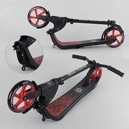 Самокат Best Scooter 92х48х104 см Чорно-червоний 000231513 - мініатюра 3
