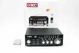 Підсилювач звуку Bluetooth 4,0 USB/SD/FM/MP3 120W+120W 2х канальний з пультом стереопідсилювач для колонок з караоке 220V та 12V UKC AK-688BT - мініатюра 17