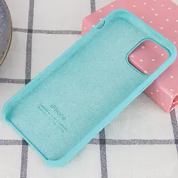 Чохол Silicone Case AA для Apple iPhone 11 Pro 5.8" Мікрофібра, Чохлі, Бірюзовий / Turquoise, Силікон, Siliconcase, Накладка - мініатюра 3