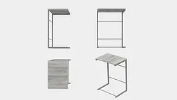 Столик Террі Ferrum-decor 650x440x330 Сірий метал ДСП Бетон 16 мм (FRD-104668) - мініатюра 7