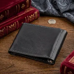 Затискач для грошей з італійської шкіри Grande Pelle 11149 чорний - мініатюра 3