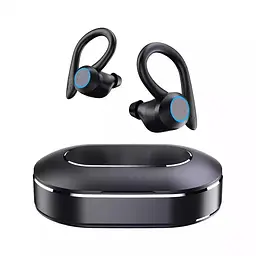 Бездротові спортивні Bluetooth навушники TWS Q23 Pro водонепроникні з сенсорами і мікрофоном Чорні - мініатюра 2