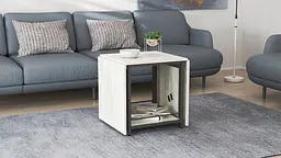 Стіл журнальний трансформер Куб Комбо Ferrum-decor 540x532x500 Чорний метал ДСП Бетон 16 мм (FRD-105155) - мініатюра 9