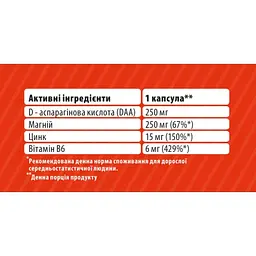 Цинк, Магній, Вітамін В6 з Д-аспарагіновою кислотою Sporter ZMD 90 капсул - мініатюра 2