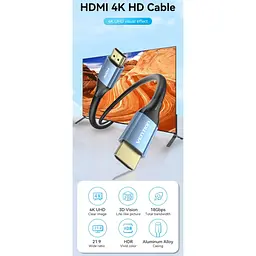 Кабель Vention HDMI to HDMI V2.0 5m Blue (ALHSJ) [170517] - мініатюра 3