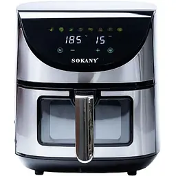 Аерофритюрниця аерогриль безмасляна Sokany SK-10031 7л 1700 Вт Чорна