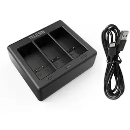 Зарядний пристрій TELESIN GoPro HERO 9/10/11/12 Charger 3х8000 мА (GP-BCG-902) Black [64193] - мініатюра 5