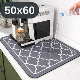 Антиковзаючий кухонний килимок 50×60 см — абсорбуючий для сушіння посуду та під кавоварку KT8001726