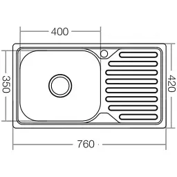 Мийка кухонна Kraft 7642 D Decor з сушаркою 760x420x180x0,8 мм Нержавіюча сталь 30412 - мініатюра 2