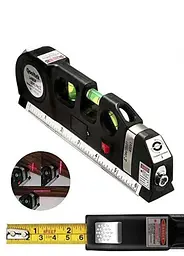 Лазерний будівельний рівень 4 в 1 з рулеткою та лінійкою Laser Level Pro нивелир три лазерні лінії - мініатюра 6
