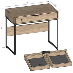 Столик макіяжний Moreli Forte F-0009 Loft 900х782х500 мм Гранж Пісочний - мініатюра 2