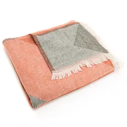 Плед AMADEUS теракотово-сірий з геометричним малюнком 130х170 см - мініатюра 1