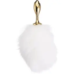 Металева анальна пробка Кролячий хвост Lockink Sevanda White Bunny-Tail Anal Rose-shape Plug - мініатюра 6