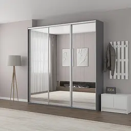 Шафа-купе Idea серія 2 240 x 45 x 240 см Антрацит Дзеркало