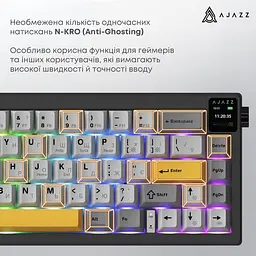 Клавіатура Ajazz AK650 Flying Fish Switch Black (AK650-FF-BGY) - мініатюра 8