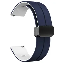 Силіконовий ремінець Classy для Smart Watch 20mm Blue / White - мініатюра 2