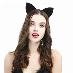 Обруч з котячими вушками Babydoll Універсальний.. Чорний 4501 - мініатюра 2