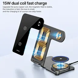WiWU WI-W005 — бездротова зарядна станція 3 в 1 для iPhone, Apple Watch та AirPods - мініатюра 6