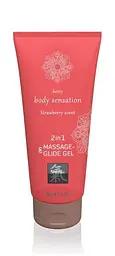 Лубрикант і масажне масло 2 в 1 Massage & Glide Gel 2in1 Strawberry scent, 200 мл