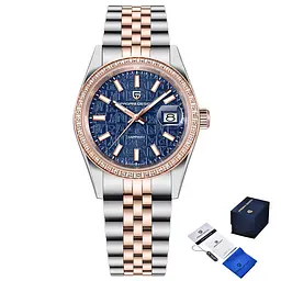 Наручний годинник чоловічий PD-1794M Silver-Rose Gold-Blue Pagani Design acs0031242