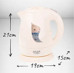 Електрочайник Adler AD 08 beige - мініатюра 4