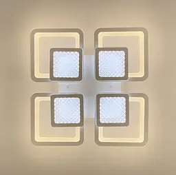 Люстра LED на 4+4 квадрати в білому кольорі Line.F A 2727/4 RGB WH - мініатюра 2