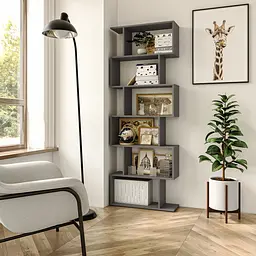 Стелаж для книг Moreli GT-56 Ш700/В1920/Г238 мм Антрацит - мініатюра 1
