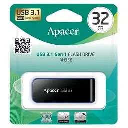 Флеш-накопичувач Apacer USB 3.2 Gen 1 AH356 32GB Чорний - мініатюра 2