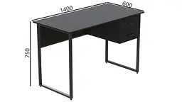 Комп'ютерний стіл Таккота 76x140x60 чорний ДСП Сосна Кембра 32мм FRD-101935 - мініатюра 2