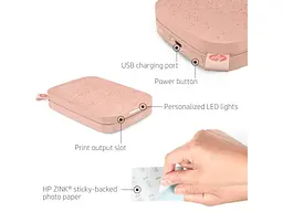 Портативний фотопринтер HP Sprocket 2x3 Blush Pink (ISPP) - мініатюра 4