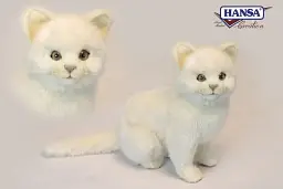 М'яка іграшка Hansa Біле кошеня, що сидить, Hansa, 26 см