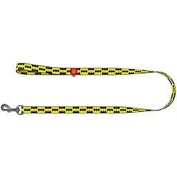 Повідець для собак Waudog Nylon Бетмен Лого, нейлоновий, L-XXL, 122х2,5 см, жовтий - мініатюра 2