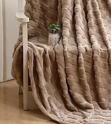 Плед євро Colorful Home Оксамитовий велюр 3D 20106 200х220 см коричневий