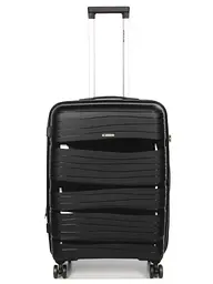 Валіза середня M поліпропілен Worldline Airtex 283 66×44×28см 80л Чорний - мініатюра 2
