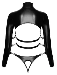 Комплект БДСМ Bad Kitty Naughty Toys Shirt With Thong M чорний - мініатюра 3