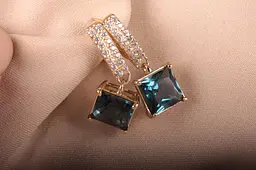 Сережки з топазом London Blue S-0096 - мініатюра 6